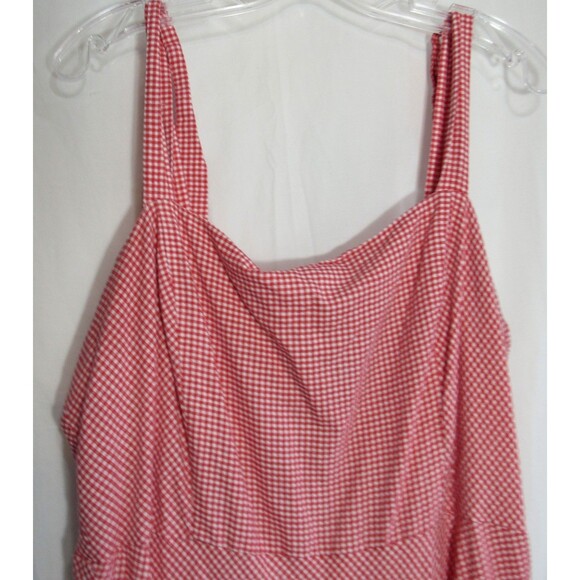 Draper James RSVP Red Gingham Linen Blend Lined Midi Dress Size XXL EUC - Picture 3 of 5